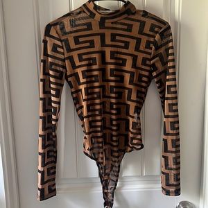 Brown & Black Sheer BodySuit